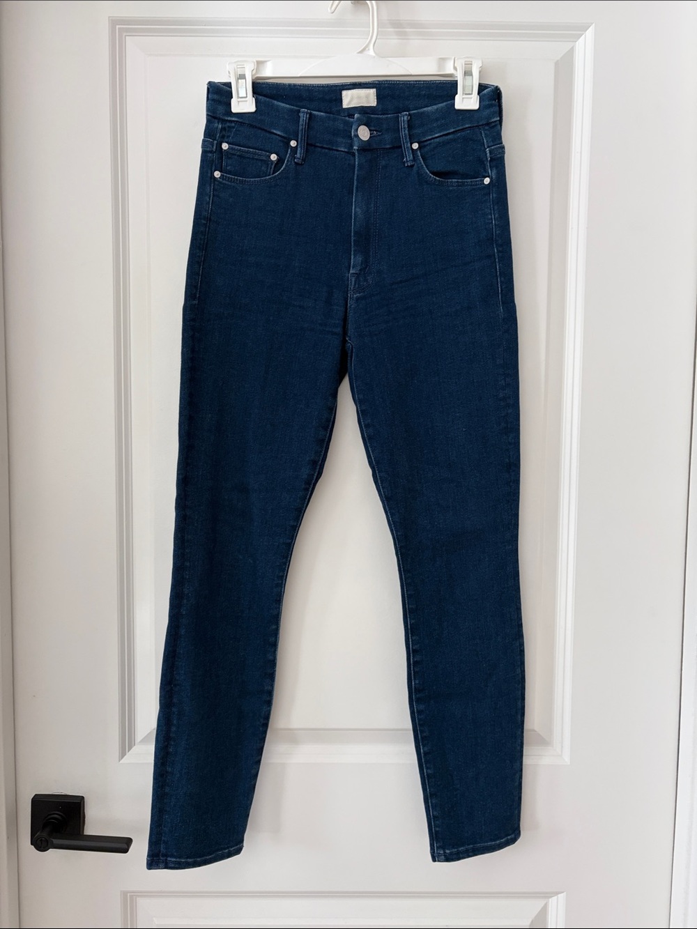 MOTHER High Waisted Looker Dark Indigo High-Rise Slim Jeans